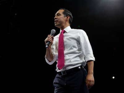 Former Secretary of Housing Julián Castro speaks during The Iowa Democratic Party Liberty & Justice Celebration on November 1, 2019, in Des Moines, Iowa.