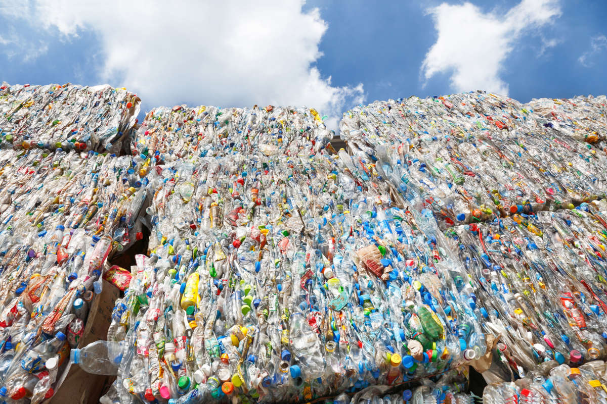 Bundles of plastic for recycling