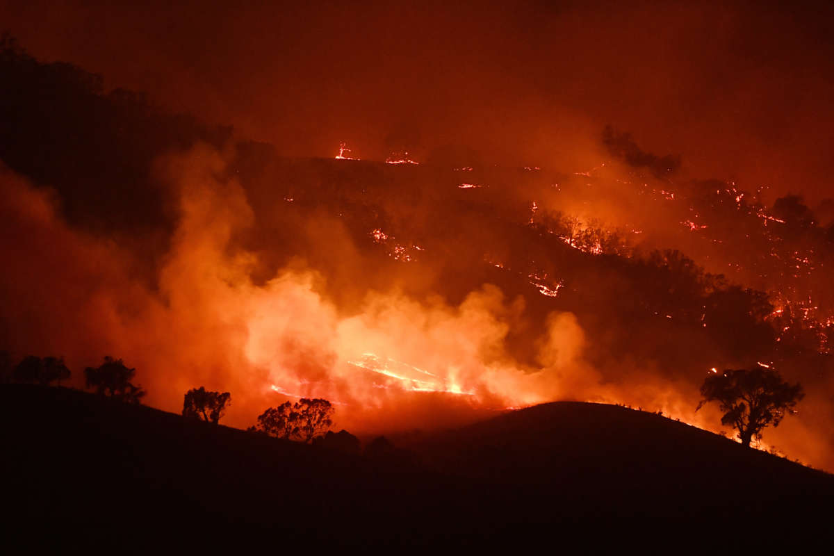 Bushfires blaze across the Australian landscape