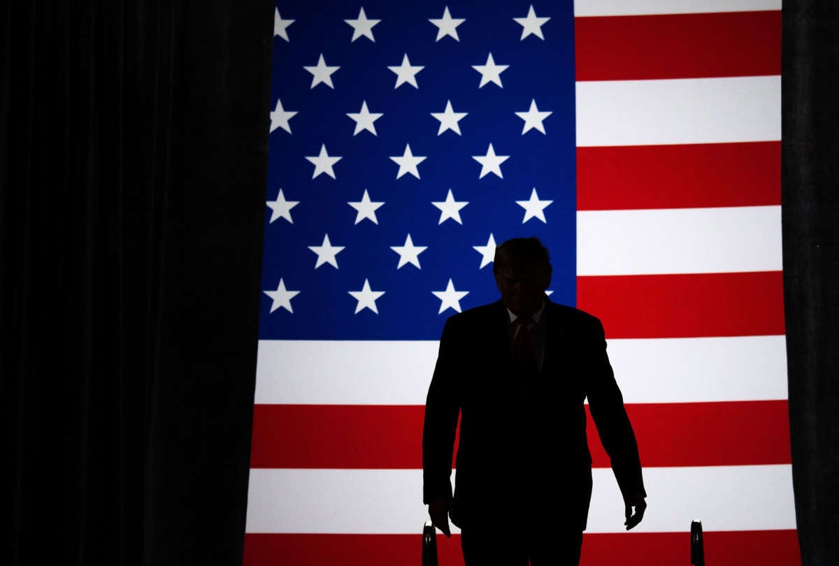 President Trump arrives for a "Keep America Great" campaign rally at Huntington Center in Toledo, Ohio, on January 9, 2020.