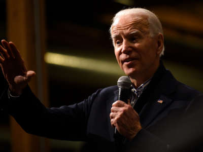 Former Vice President Joe Biden speaks during a campaign event on January 3, 2020, in Independence, Iowa.
