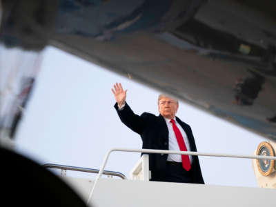 President Trump boards Air Force One at Joint Base Andrews, Maryland, November 6, 2019.