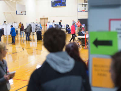 People vote at Howard C. Reiche Community School on November 6, 2018, in Portland, Maine.