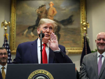 President Trump speaks during an event to unveil significant changes to the National Environmental Policy Act on January 9, 2020, in Washington, D.C.