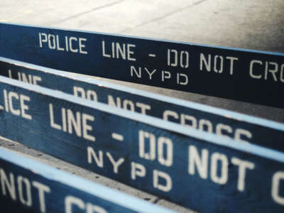 NYPD police line barriers