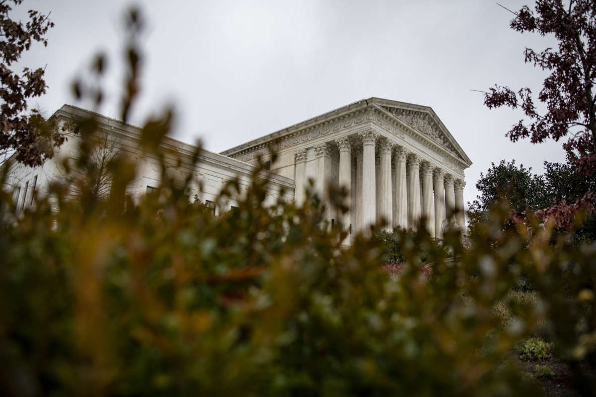 An overcast sky hangs above the U.S. Supreme Court on December 16, 2019, in Washington, D.C.