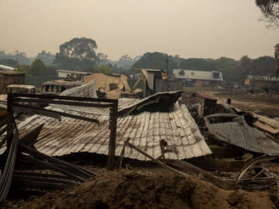 Burnt property is seen in Mallacoota, Australia, on January 15, 2020.