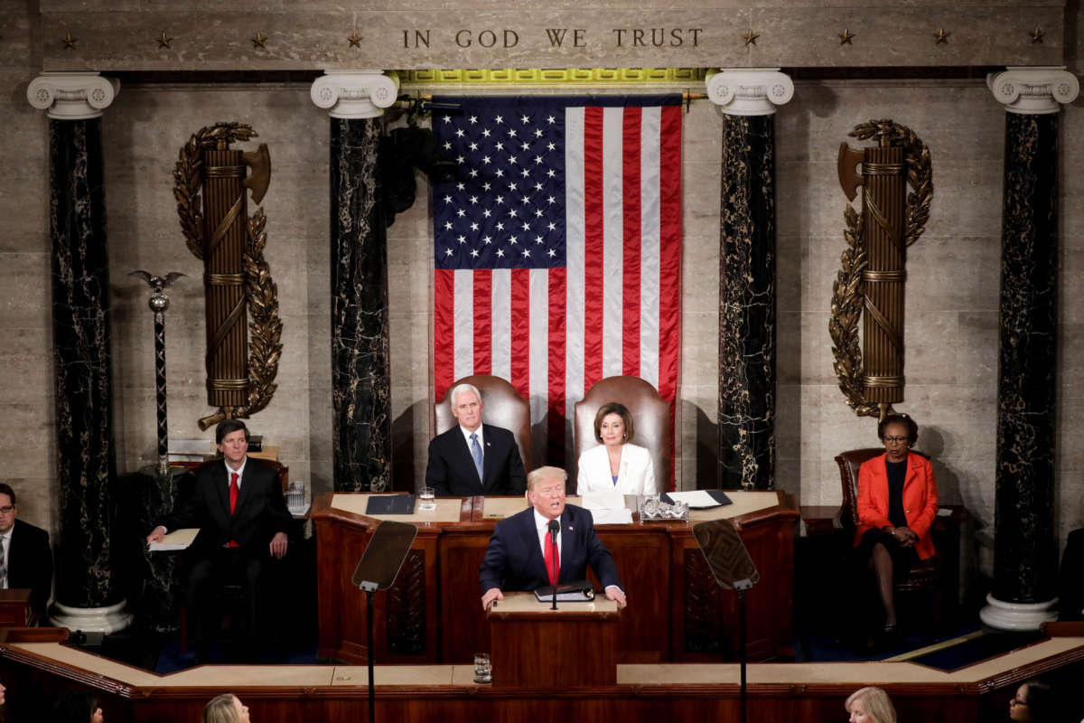 Donald trump speaks at the state of the union address