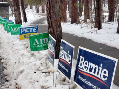 Entrance to the Ward 5 polling station in Keene, New Hampshire.