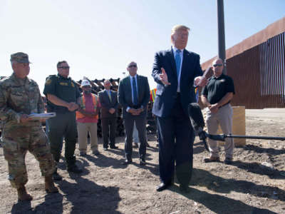 President Trump speaks during a visit to the U.S.-Mexico border fence in Otay Mesa, California, on September 18, 2019.