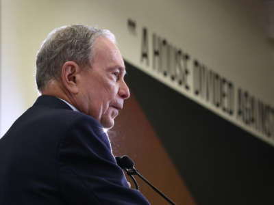 Former New York City Mayor Mike Bloomberg speaks during a campaign stop on January 26, 2020, in Miami, Florida.
