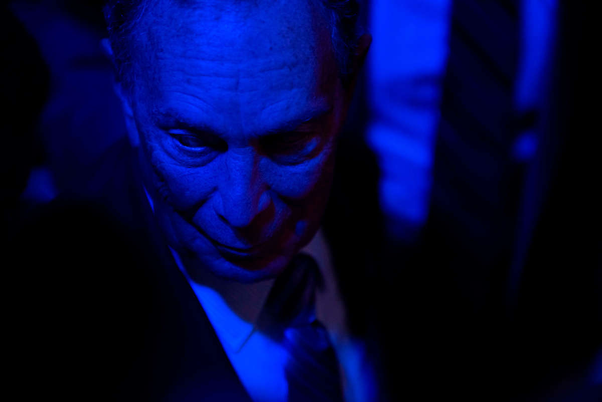 Former New York Mayor Mike Bloomberg talks to supporters during the "Mike for Black America Launch Celebration" at the Buffalo Soldier National Museum in Houston, Texas, on February 13, 2020.