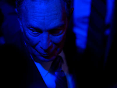 Former New York Mayor Mike Bloomberg talks to supporters during the "Mike for Black America Launch Celebration" at the Buffalo Soldier National Museum in Houston, Texas, on February 13, 2020.