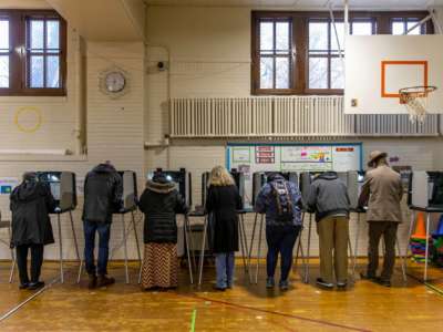 Voters cast ballots at a polling station in Minneapolis, Minnesota, on November 6, 2018.