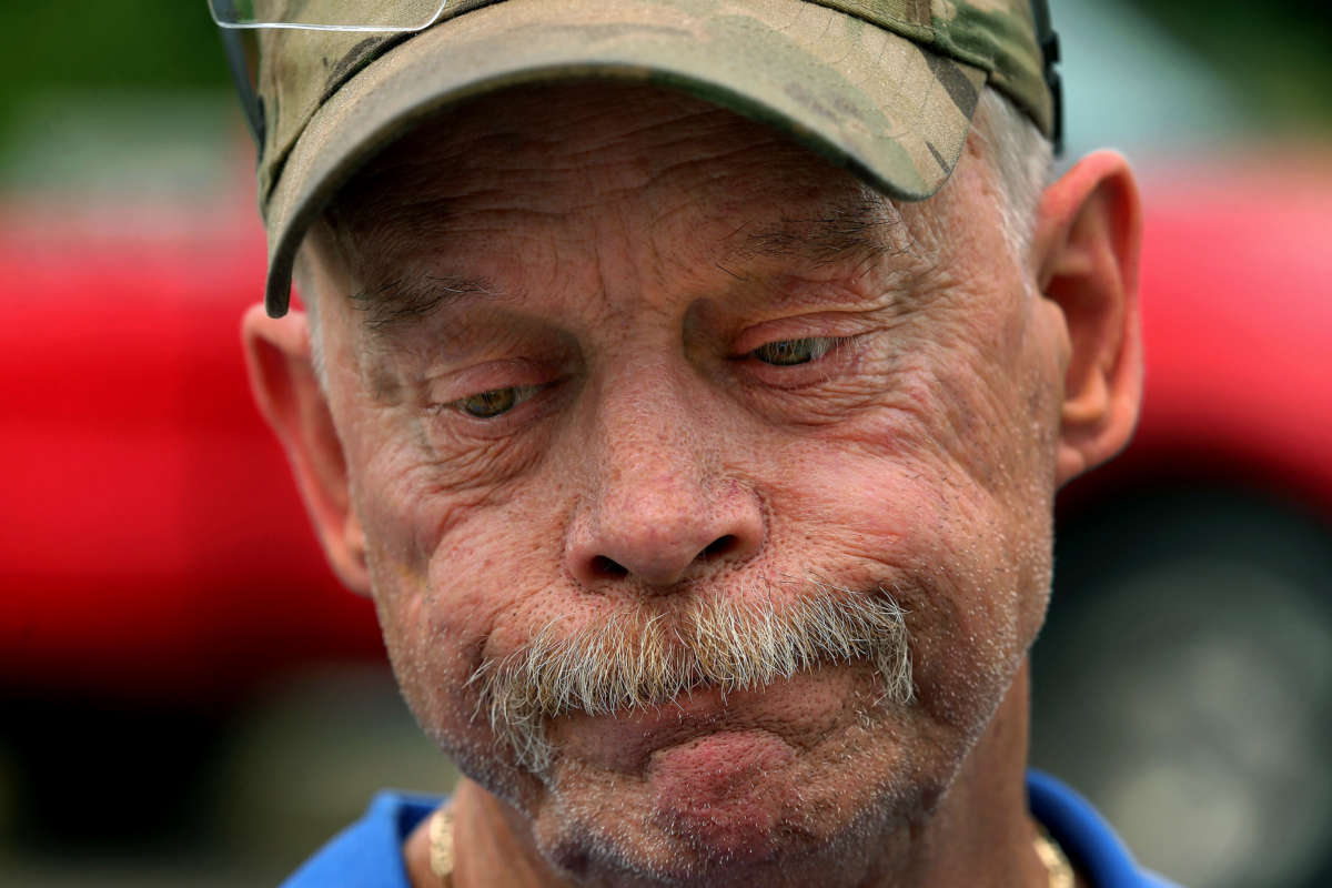 Chris Withers, who fears losing his pension, is pictured at the Stiles and Hart Brick Co. in Bridgewater, Massachusetts, on September 11, 2019. Stiles and Hart is one of scores of small businesses in the United States struggling to prop up about 120 multi-employer plans classified as critical and declining. That means their liabilities dwarf their assets, and they're projected to go broke within 20 years.