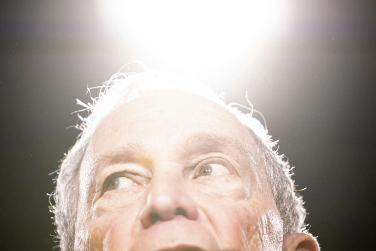 Democratic presidential candidate former New York City Mayor Mike Bloomberg delivers remarks during a campaign rally on February 12, 2020, in Nashville, Tennessee.