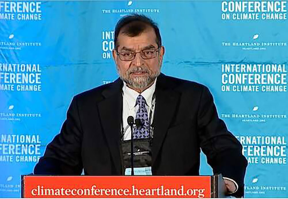 Indur Goklany speaks at the Heartland Institute's 12th International Conference on Climate Change in this screenshot from a video on YouTube.