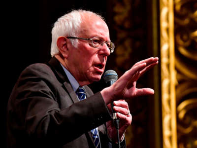 Sen. Bernie Sanders speaks at a Bernie 2020 rally at the Stifel Theater in downtown St.Louis, Missouri, on March 9, 2020.
