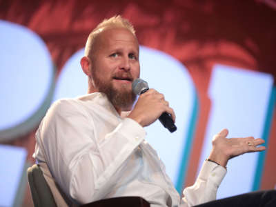 Trump campaign manager Brad Parscale speaks with attendees at the 2018 Student Action Summit, hosted by Turning Point USA, in West Palm Beach, Florida.