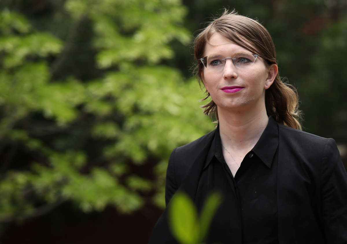 Chelsea Manning is seen outside