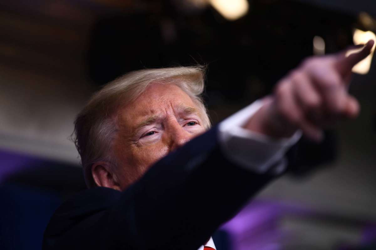 President Trump speaks during the daily briefing on the novel coronavirus, COVID-19, at the White House on March 19, 2020, in Washington, D.C.