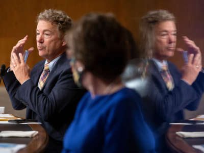 Sen. Rand Paul and Sen. Susan Collins attend a Senate Health, Education, Labor, and Pensions Committee hearing on September 9, 2020, in Washington D.C.