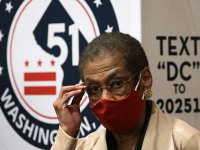 Rep. Eleanor Holmes Norton listens during a news conference on District of Columbia statehood on June 25, 2020, on Capitol Hill in Washington, D.C.
