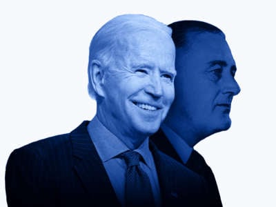 Joe Biden with Franklin Delano Roosevelt profile