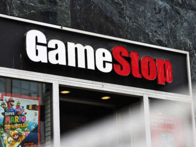 GameStop store signage is seen on January 27, 2021, in New York City.