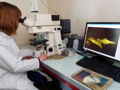 Sandrine Belouzard, virologist and researcher, uses an electron microscope to look at infected cells as she works in her epidemiology laboratory of the "Infection and Imminence Center" at the Pasteur Institute of Lille on February 17, 2020, in Lille, France.