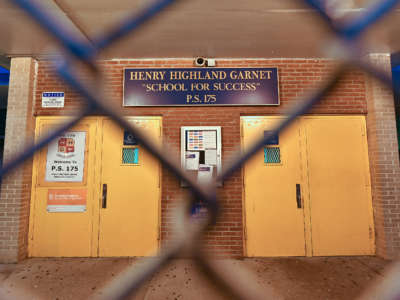 An exterior view of public school P.S. 175 Henry H Garnet in the Harlem neighborhood of Manhattan as the coronavirus continues to spread across the United States on March 14, 2020, in New York City.