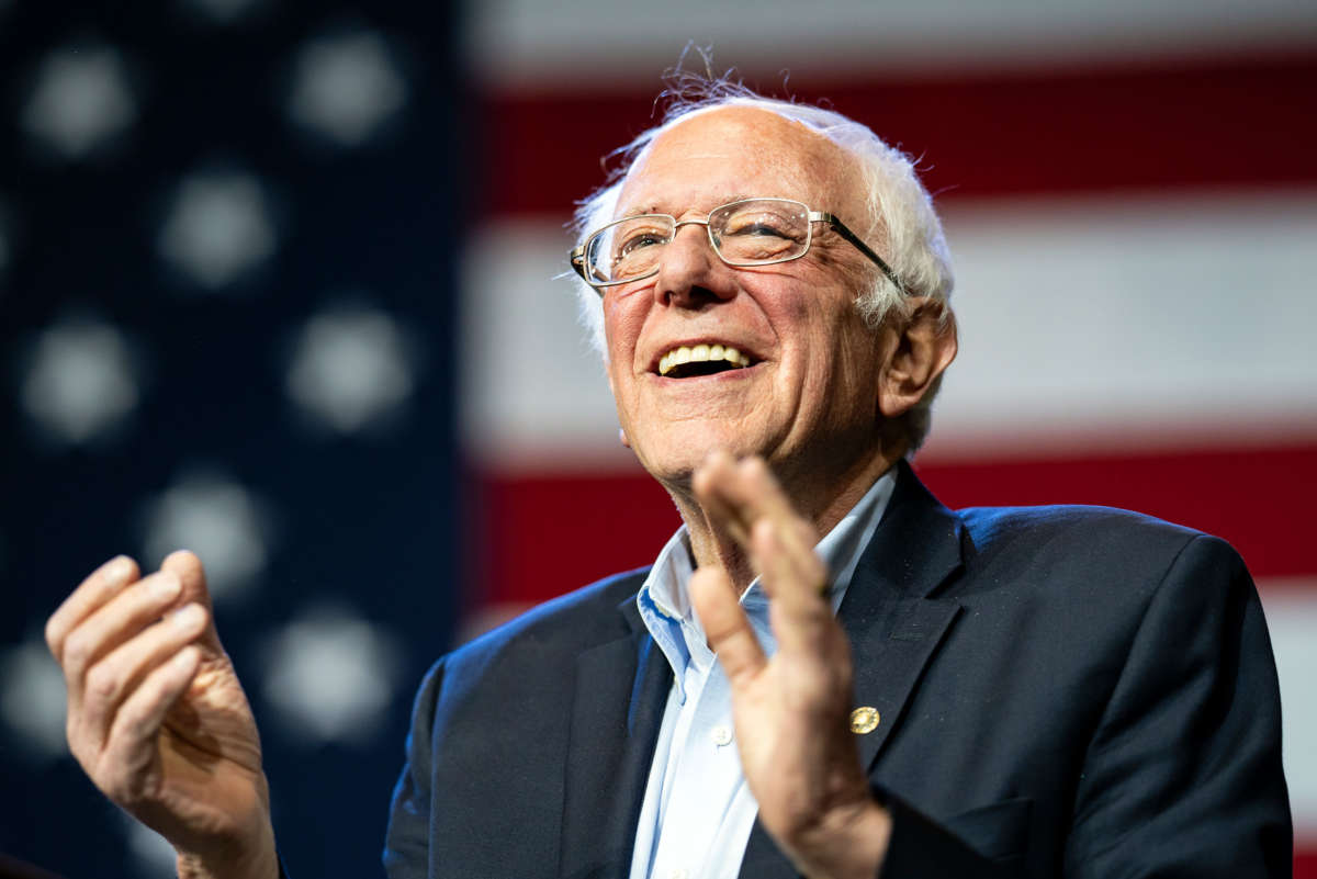 Sen. Bernie Sanders speaks at a campaign rally in Los Angeles, California, March 1, 2020.