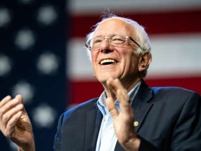 Sen. Bernie Sanders speaks at a campaign rally in Los Angeles, California, March 1, 2020.