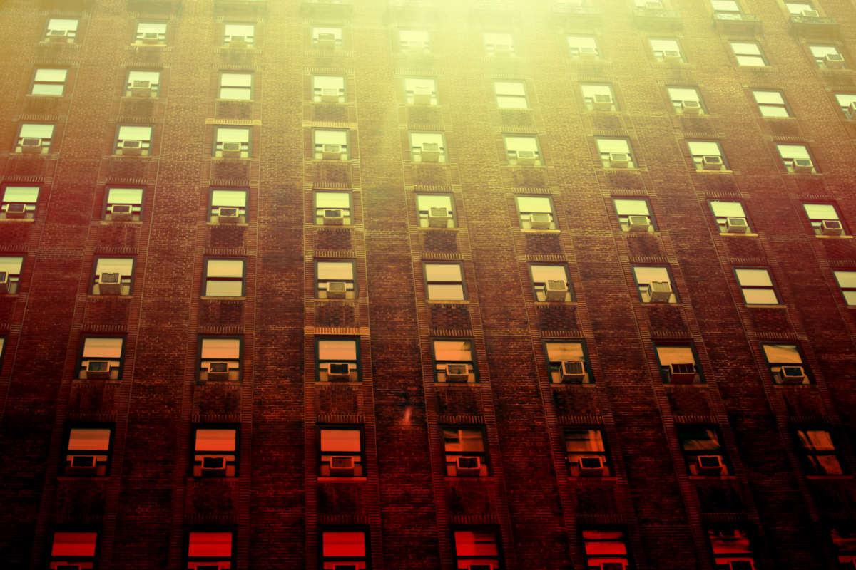 Air conditioners and windows of New York City apartments