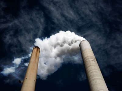 The smoke stacks at American Electric Power's (AEP) Mountaineer coal power plant in New Haven, West Virginia, October 30, 2009. AEP ran a pilot program starting in 2009 to capture carbon on-site at the Mountaineer plant, but shelved further developments after the program's completion in 2011.