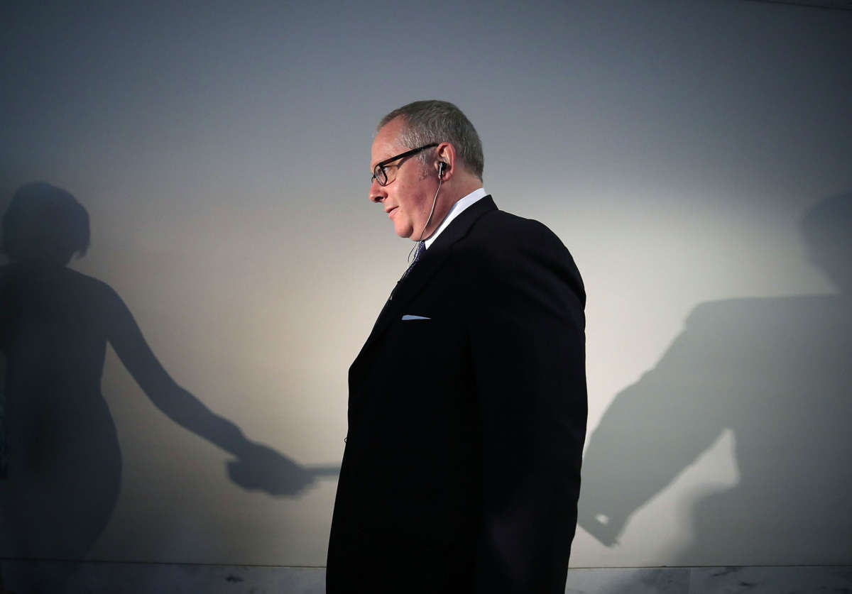 Former Trump campaign official Michael Caputo arrives at the Hart Senate Office building on May 1, 2018, in Washington, D.C. Caputo was appointed as Department of Health and Human Services spokesperson in April 2020.