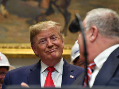 President Trump speaks to the press during an event to unveil significant changes to the National Environmental Policy Act on January 9, 2020, at the White House in Washington, D.C.