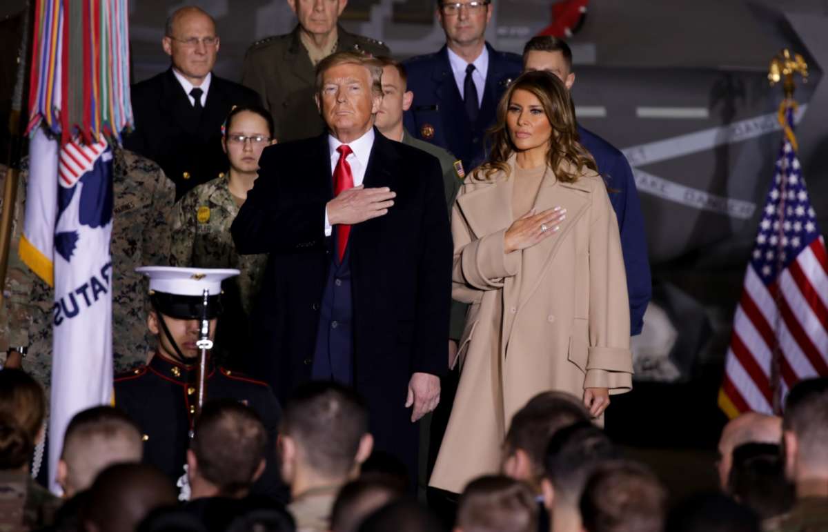 President Donald Trump attends a signing ceremony at Joint Base Andrews, in Maryland, United States on December 20, 2019.