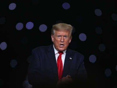 President Trump speaks at the Kennedy Space Center on May 30, 2020, in Cape Canaveral, Florida.