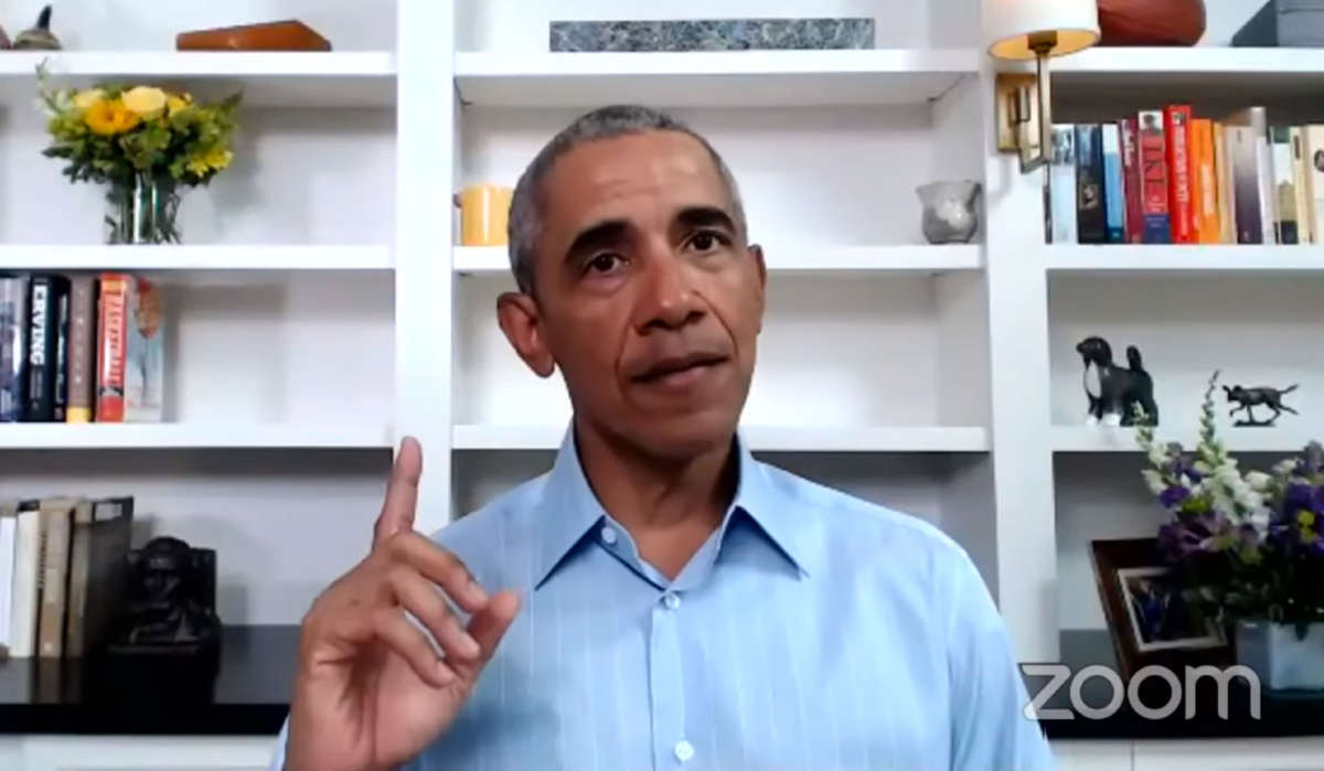 Former President Barack Obama speaks during virtual town hall event with young people to discuss policing and the civil unrest that has followed the death of George Floyd, June 3, 2020.