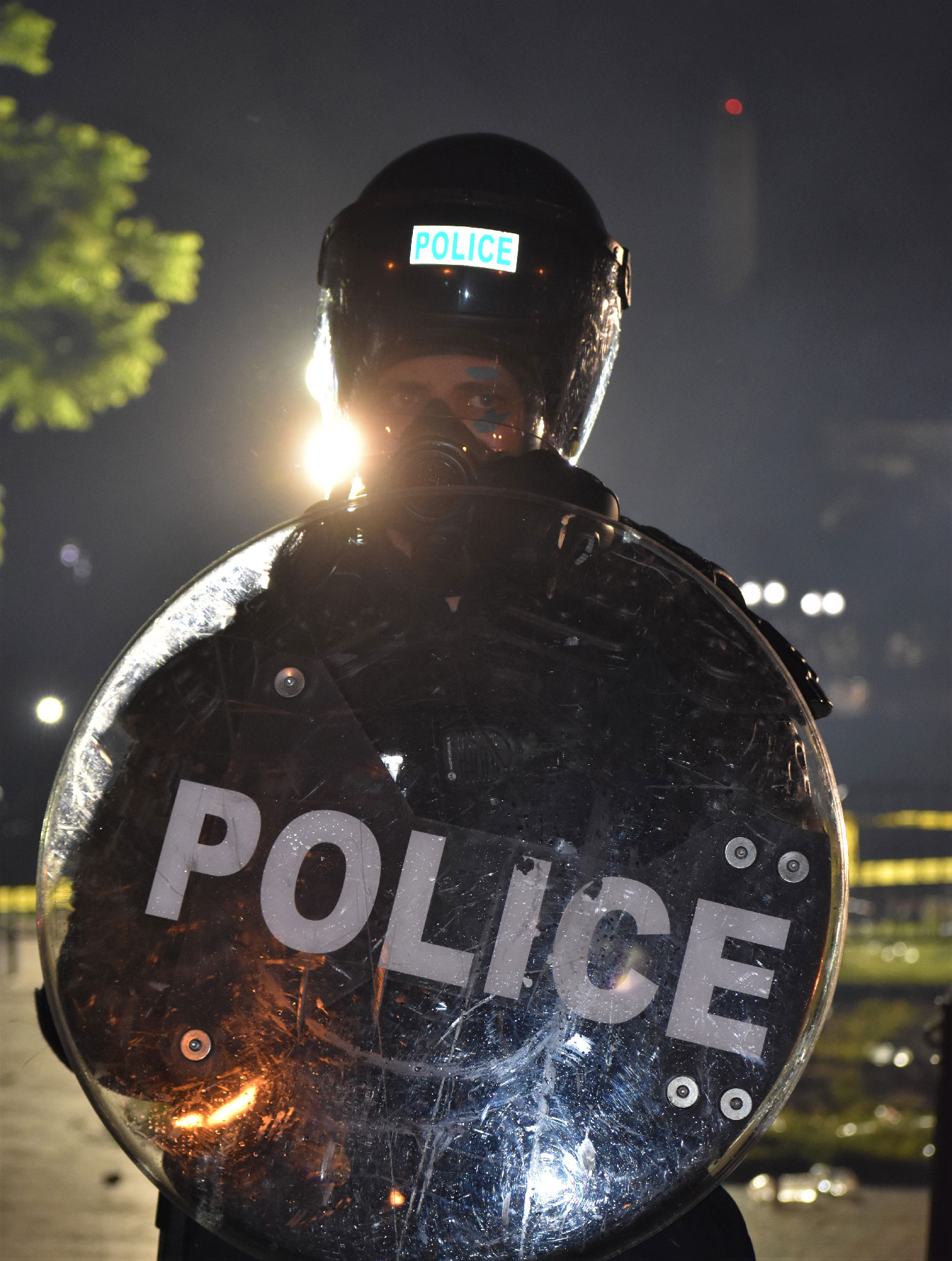 This photo from May 30 depicts one of the many heavily armed and militarized law enforcement agents occupying Lafayette Square near the White House, an American icon that was built by stolen people on stolen Piscataway land. Much of the mainstream news coverage has painted protesters as rioters and thieves, but the only violence I've personally witnessed during the protests were on the part of the state. 