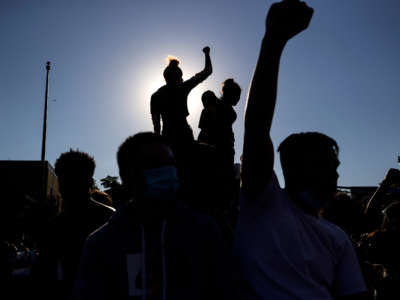 Minnesotans take to the streets on the third day of protests following the death of George Floyd at the hand of Minneapolis police officers, May 28, 2020.