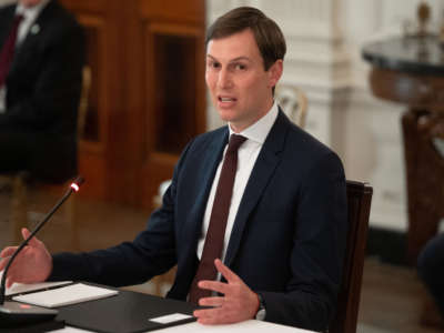 Senior White House Adviser Jared Kushner speaks during a roundtable discussion with law enforcement officials on police and community relations hosted by President Trump in the State Dining Room at the White House in Washington, D.C., June 8, 2020.