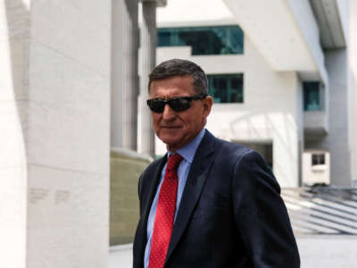 President Trump’s former National Security Adviser Michael Flynn leaves the E. Barrett Prettyman U.S. Courthouse on June 24, 2019, in Washington, D.C.