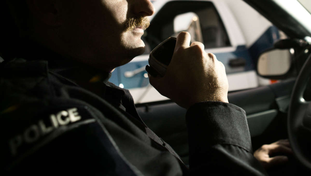 Police officer on car radio