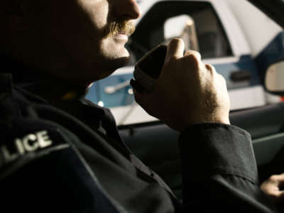 Police officer on car radio