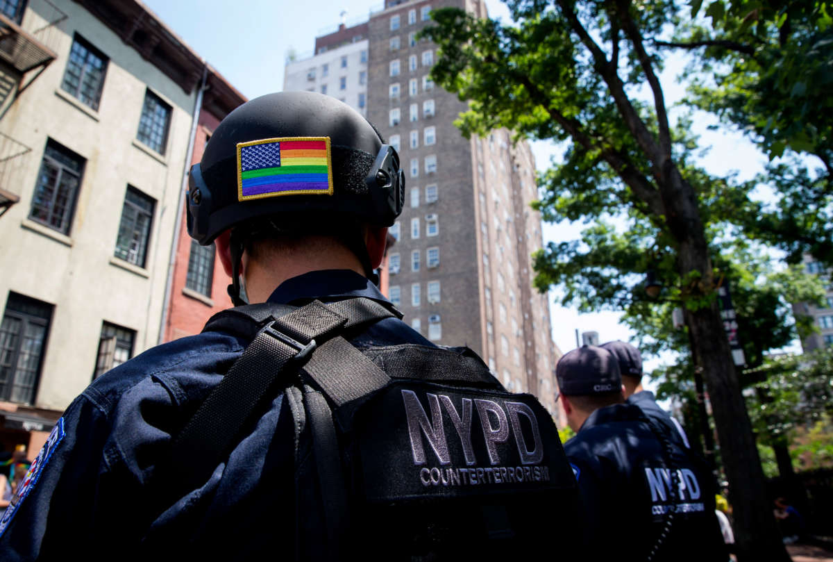 NYPD officers seen during the New York City Pride March, June 26, 2016.