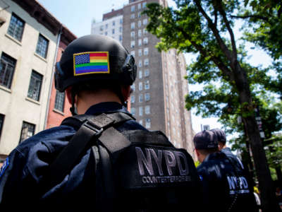 NYPD officers seen during the New York City Pride March, June 26, 2016.