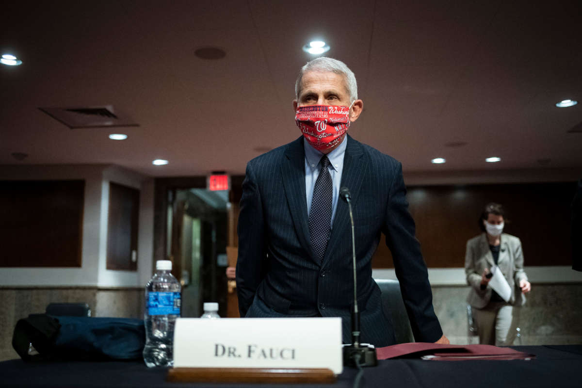 Dr. Anthony Fauci, director of the National Institute of Allergy and Infectious Diseases, attends a Senate Health, Education, Labor and Pensions Committee hearing on June 30, 2020, in Washington, D.C.