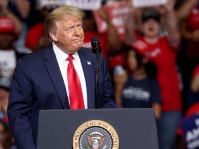 President Donald Trump arrives at a campaign rally on June 20, 2020, in Tulsa, Oklahoma.